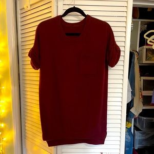 Merlot colored cashmere shirt tunic